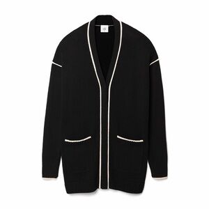 CAbi 5633 Black Cardigan with Cream Accents XL $119